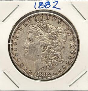 1882 Morgan Silver Dollar, United States Coin, $1