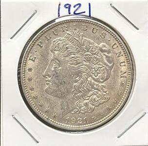 1921 Morgan Dollar Coin, 90% Silver, No Mint Mark, Last Year of Series