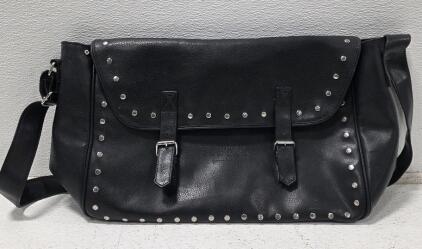 (1) Versus By Versace Black Faux Leather Bag