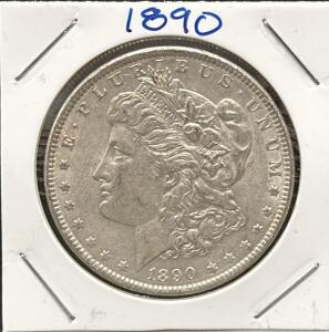 1890 Morgan Dollar Coin, United States Mint, 90% Silver, Designed by George T. Morgan