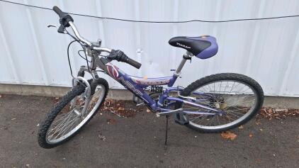 (1) 24" NEXT Tiara Pro- Silver/Purple 21-Speed Mountain Bike