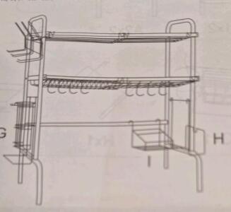 (1) Over Sink Dish Drying Rack, Black
