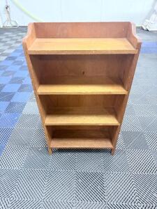 Wooden Bookshelf with 4 Fixed Shelves, Light Brown, Traditional Style Approximately 12" W x 30" H x 10" D (30.5 cm W x 76.2 cm H x 25.4 cm D).