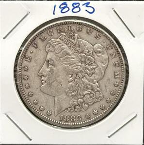 1883 Morgan Silver Dollar, United States Mint, No Mint Mark, 90% Silver