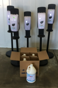 (5) Germ Bloc Automatic Hand Sanitizer Dispensers And (4) Foam Refills