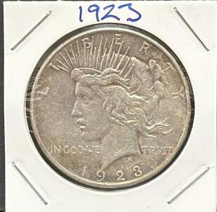 1923 Peace Dollar, United States, 90% Silver, Lady Liberty & Eagle Design