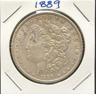 1889 Morgan Silver Dollar, United States Mint, No Mint Mark, 90% Silver