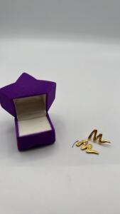 Pair Of Stamped 925 Gold Toned Earrings One Is Detached From Its Stud