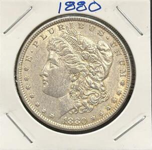 1880 Morgan Silver Dollar, United States, Liberty Head, Eagle Design