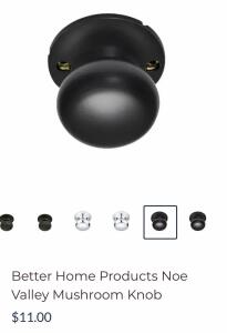 (23) Better Home Products Noe Valley Mushroom Dummy Knob In A Dark Bronze Finish