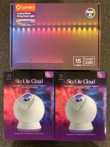 BRAND NEW!!! (2) Skylite Cloud Smart Nebula Lights And Lumary Smart String Down Lights