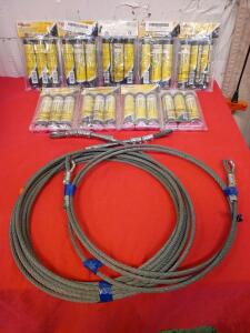 (9) New - LUMAX Amber Multi-Purpose Lithium Grease 3oz Cartridge (3 Pack), (49Ft) 3/8" Stainless Steel Cable