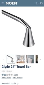 (3) Brand New!!! MOEN Glyde 24&rdquo; Chrome Towel Bars