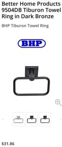 (5) Brand New!!! Better Home Products Towel Ring (Dark Bronze)