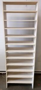 (6)Wooden Stackable Shelving 69"x24"x12"