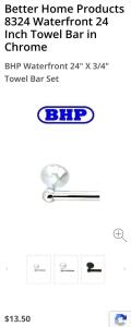 (6) Brand New Better Home Products 24&rdquo; Towel Bar Set (Chrome)