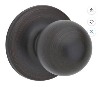 (7) Kwikset Polo Dummy Door Knob In Venetian Bronze Finish