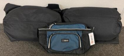 BRAND NEW PRODUCTS!! (2) Side Sleep Backpacks And (1) Opux Insulated Dual Compartment Lunch Box