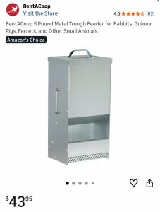 BRAND NEW!! (1) RentACoop 5 Pound Metal Trough Feeder