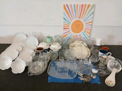 A Wide Variety Of Intricately Crafted Crystal Like & Regular Glassware Including, Cups, Mugs, Plates, & Much More!