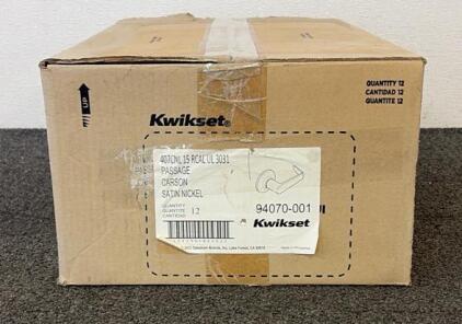 BRAND NEW BUILDING SUPPLIES!! Including (12) Kwikset Passage Carson Satin Nickel Door Handles