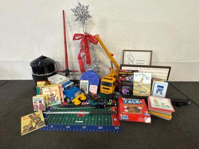 Star Wars Light Saber - Little Golden Books - Toy Trucks - Joy Berry Books - Tree - Soider Man Motorcycle Toy - And More