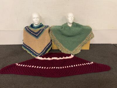 Mannequin Heads - Crochet Shoulder Cover Cape Poncho