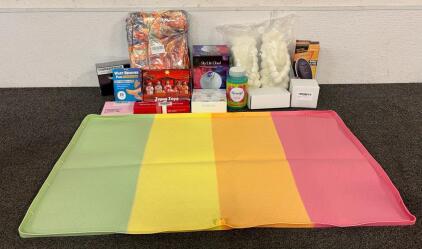 BRAND NEW PRODUCTS!! Including (1) Sky Lite Cloud Smart Nebula Light, (1) Container Of Fevicryl Acrylic Colors, (1) Box Of Jesus Toys, And More!!