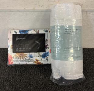 BRAND NEW PRODUCTS!!! Including (1) Fresh Culture 3PC Twin XL Sheet Set And (1) Nuzzle Cooling Adjustable Pillow