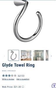 (4) Moen Glyde Towel Rings