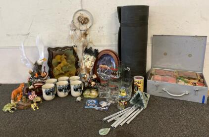 Dream Catcher, Prayer Feathers, Figurines, Glasses, Mugs, Windchimes, Box Of Rubber Stamps