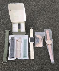 (3) Smart Watches, (1) Pink Watch, (4) Smart Watch Straps