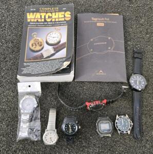 (7) Watches, Air Tag Collar Mount, Complete Price Guide To Watches Book And More