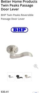 (4) Brand New!!! Better Home Products Twin Peaks Lever Passage Reversible Door Handle (Satin Nickel)