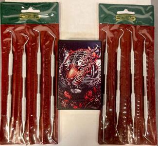 (2) Dental Pick Sets and Tiger Cigarette Case