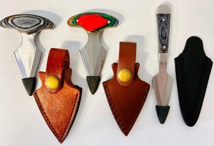 (3) Trianular Daggers With Sheaths