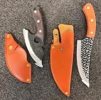 (2) Handcrafted Fixed-Blade Knives W/ Sheaths