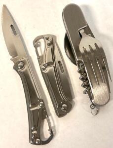 (2) Stainless Folding Knives and A 6-Function Camper Tool