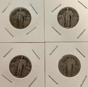(4) Standing Liberty Quarter Dollar - 90% Silver