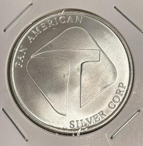 Troy 1oz .999 Fine Silver Pan American Silver Corp Coin