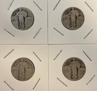 (4) Standing Liberty Quarter Dollar - 90% Silver