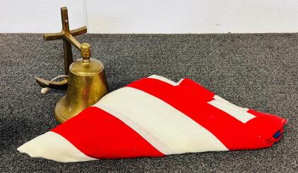 Nylon American Flag And Brass Bell