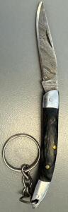 Handmade Damascus Miniture Pocket Knife/Keychain