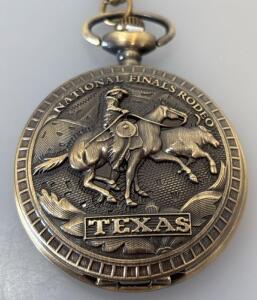 Bronze Texas National Finals Rodeo Quartz Pocket Watch