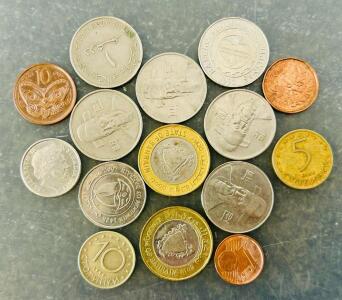 (15) Vintage Foreign Coins