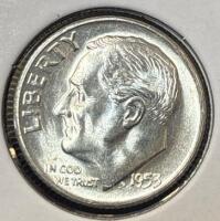 1953-S MS64 CHOICE SILVER ROOSEVELT DIME - 3