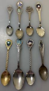 (8) Souvenir Spoons Includes New York, San Diego, And More!