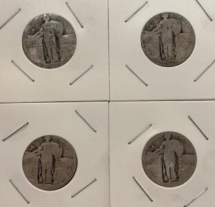 (4) Standing Liberty Quarter Dollar - 90% Silver