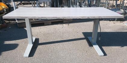 60inch Gray Electric Elevating Desk, Length=30", Width=60", Height Adjustable 23" - 49"