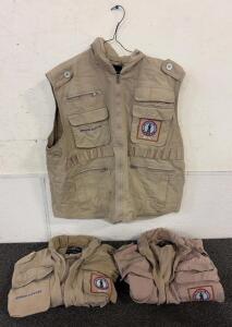 (3) Rothco Ranger Vests Size Large With An Army National Guard Badge